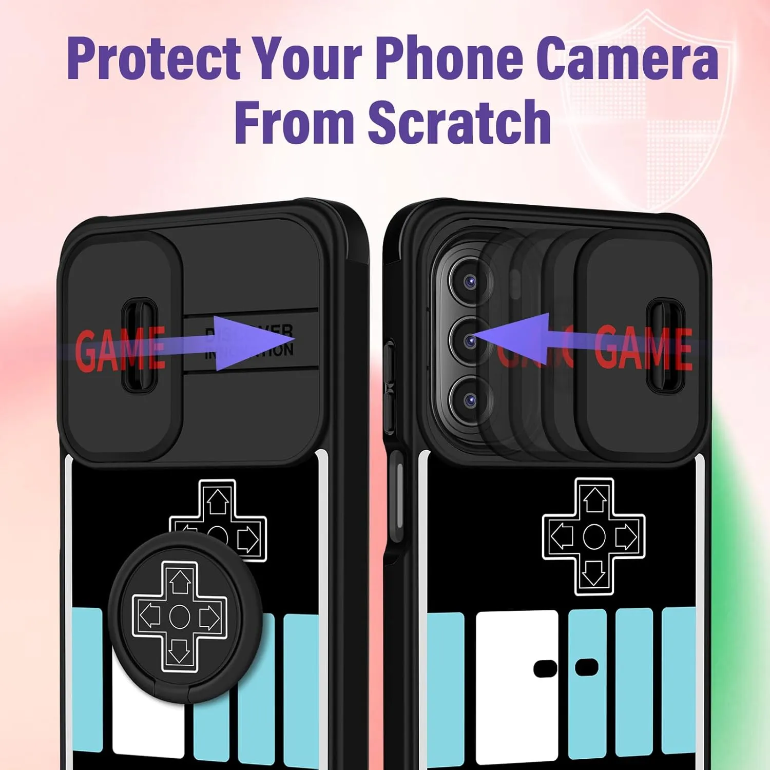 (2in1 for Moto G Stylus 5G 2022 Case for Women Gameboy Cute Console Phone Cover Girls Men Cartoon Fashion Cool Funny Design with Camera Cover and Ring Stand Funda for Moto G Stylus 5G Case