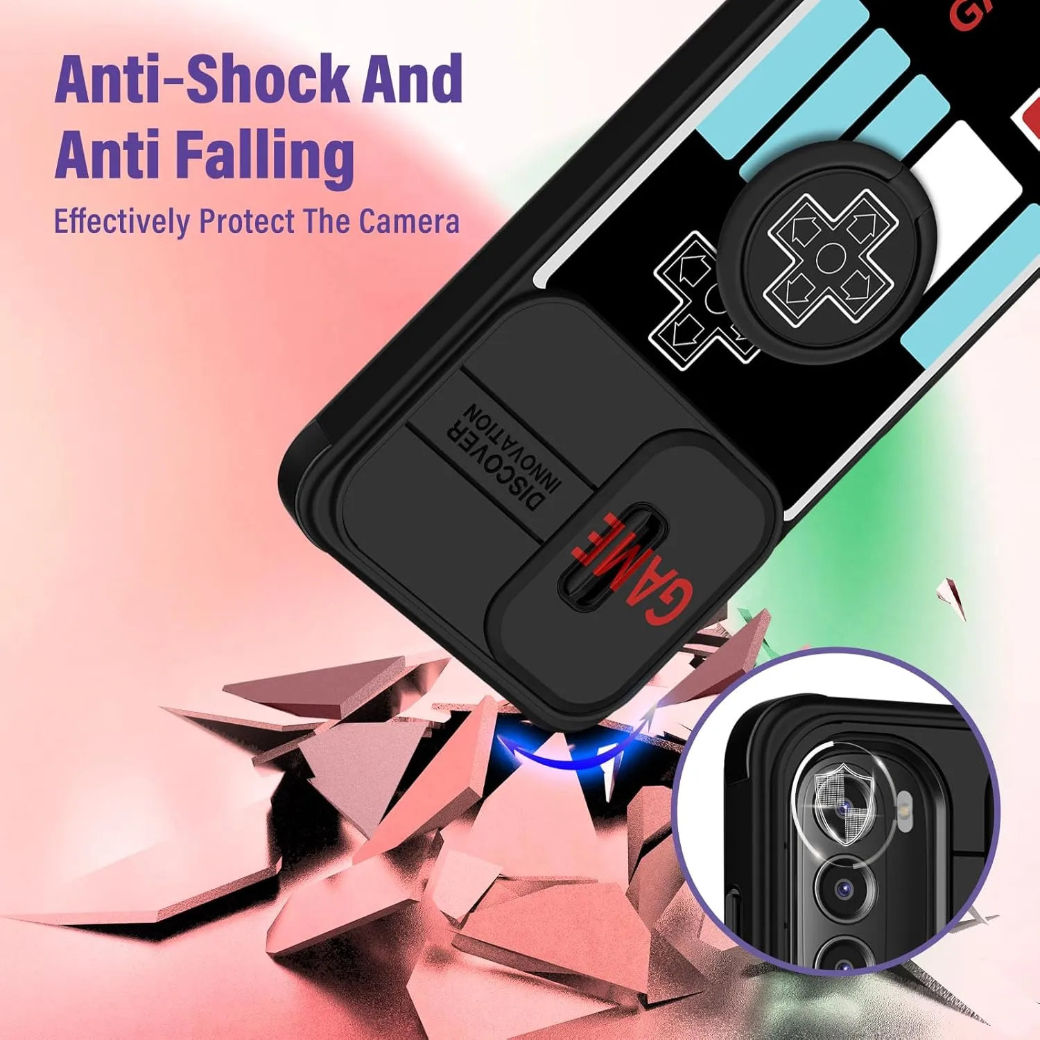 (2in1 for Moto G Stylus 5G 2022 Case for Women Gameboy Cute Console Phone Cover Girls Men Cartoon Fashion Cool Funny Design with Camera Cover and Ring Stand Funda for Moto G Stylus 5G Case