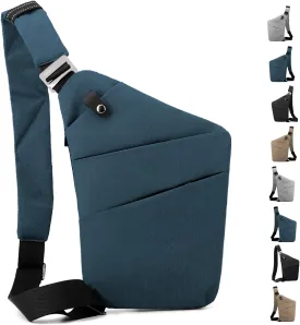 Anti Theft Crossbody Travel Bag - Multi-pocket Shoulder Bag with Adjustable Strap,Slim Sling Bag for Women Men