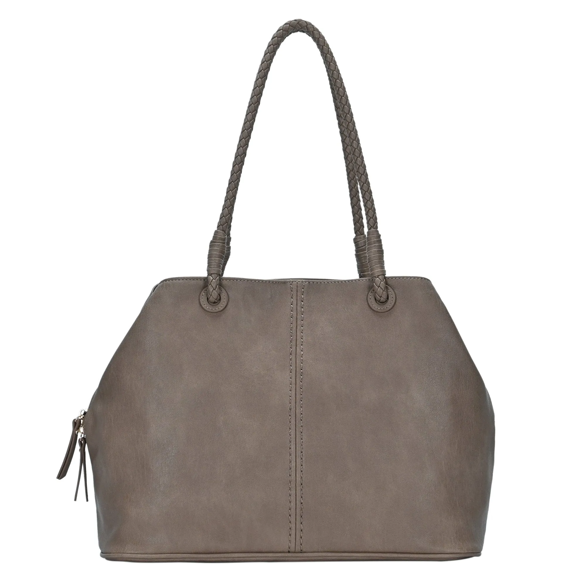 BGO3313 3 Compartment Braided Shoulder Strap Tote Bag