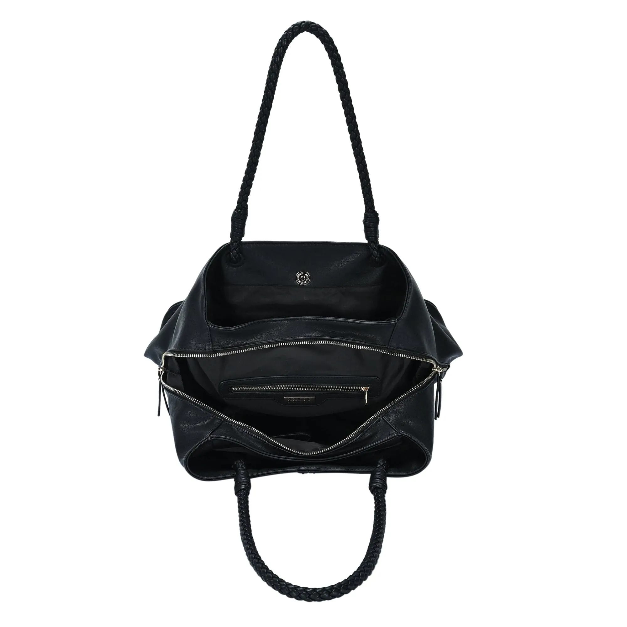 BGO3313 3 Compartment Braided Shoulder Strap Tote Bag