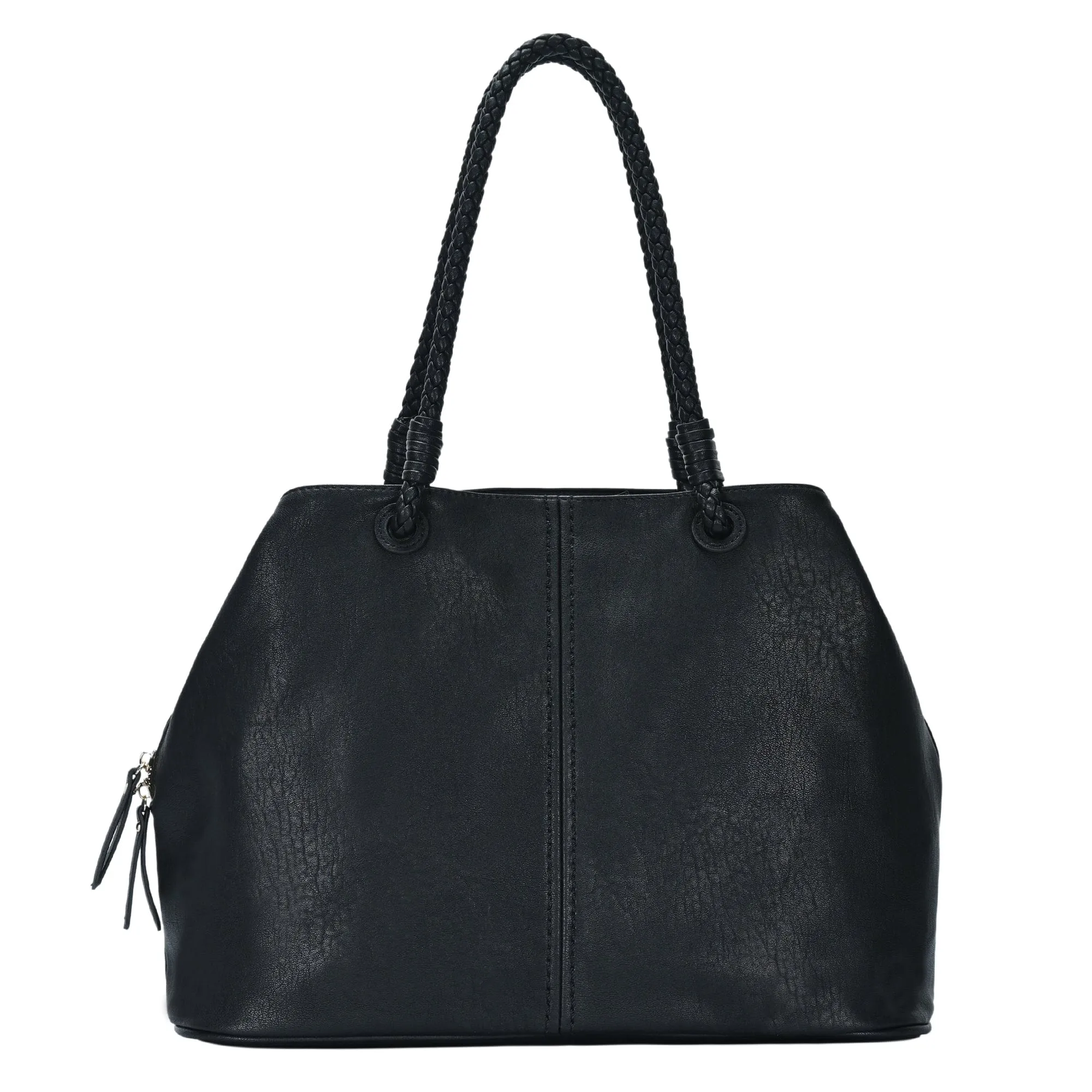 BGO3313 3 Compartment Braided Shoulder Strap Tote Bag