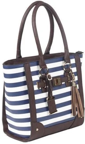 Bulldog Concealed Carry Purse - Tote Style Navy Stripe
