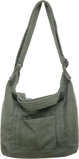 Canvas Tote Bag for Women with Pockets Cute Small Crossbody Bag Purses Handbag for Work Beach Tote Bag