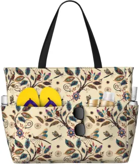 CHAOS MONKEY Women Large Beach Bag Sandproof Waterproof Travel Weekender Foldable Tote Bag for Pool Vacation Gym