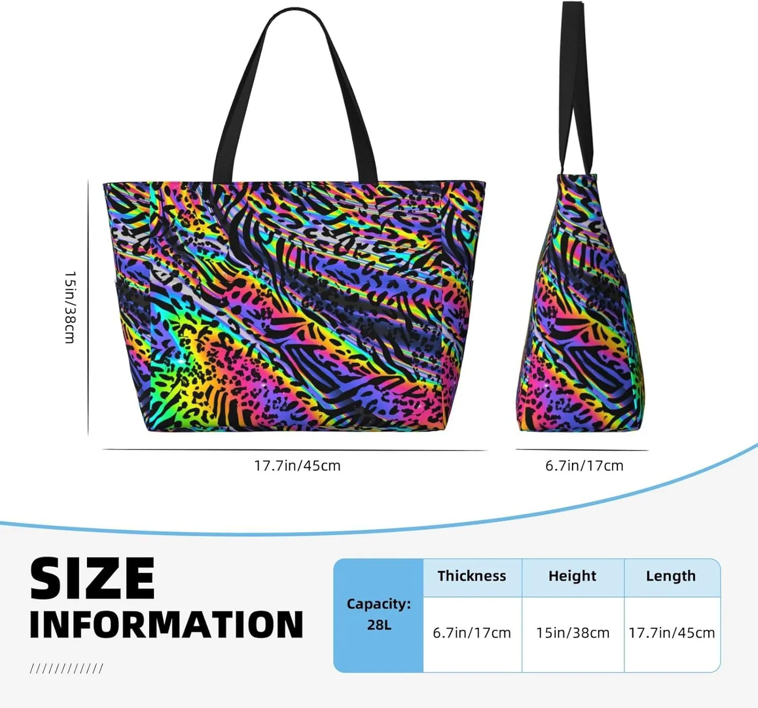 CHAOS MONKEY Women Large Beach Bag Sandproof Waterproof Travel Weekender Foldable Tote Bag for Pool Vacation Gym