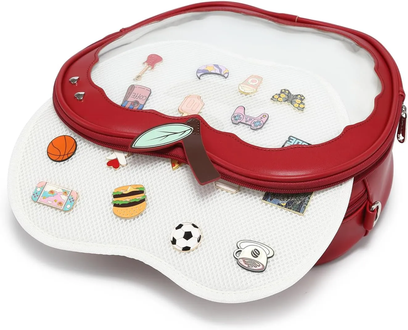 Cute Red Apple Ita Bag Kawaii Pin Display Purse Backpack Crossbody Shoulder Bag