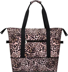 Expandable Duffel Bag for Women with Trolley Sleeve/Wet Pocket Weekender Travel Tote Large Carry On Overnight Luggage