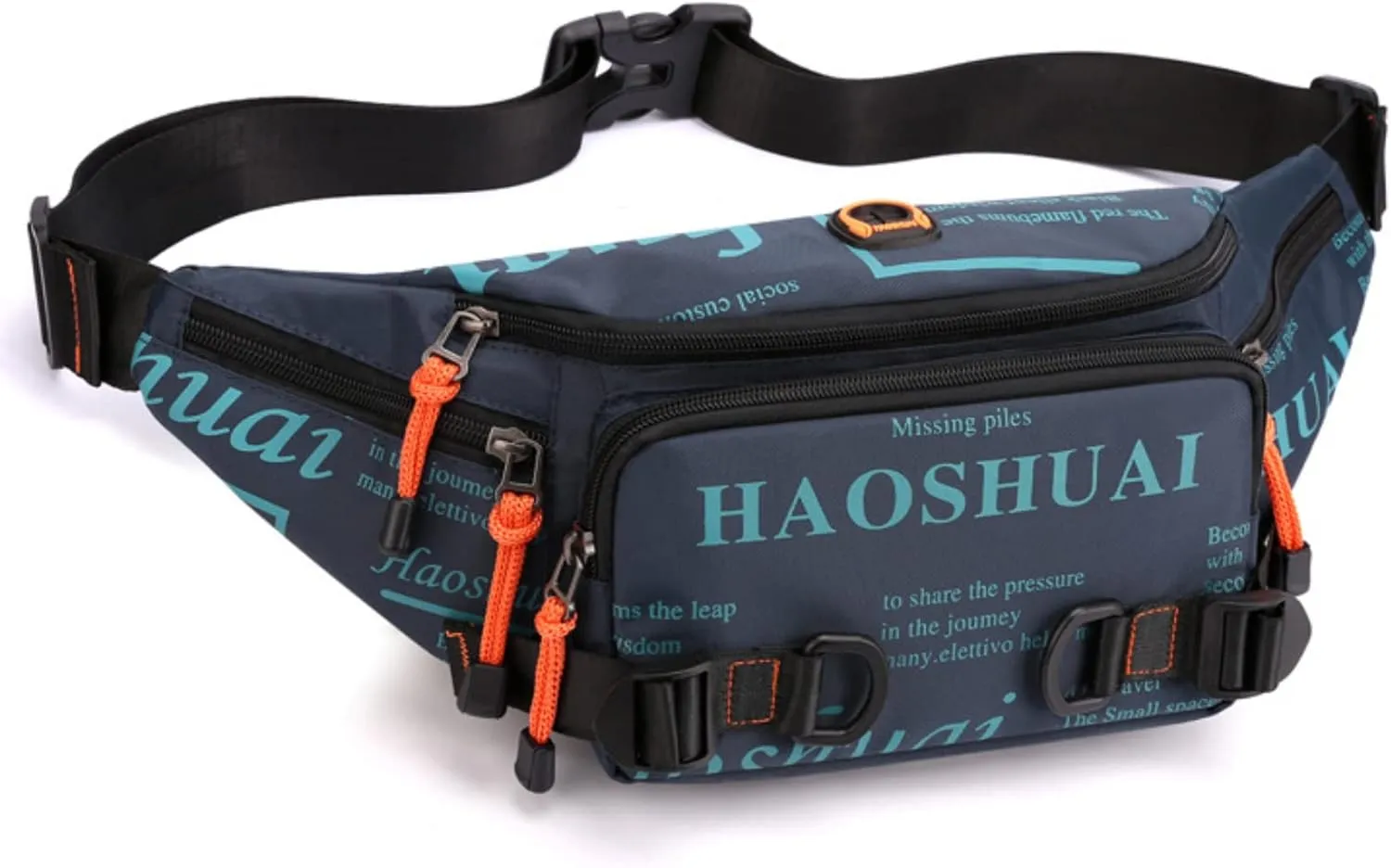Fanny Pack Belt Waist Bag for Men &Women Unisex Waterproof Hip Pack with Headphone Jack and Zipper Adjustable Strap Running Pack for Outdoors & Gym (Blue)