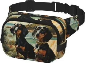 Fanny Pack for Men Women Crossbody Waist Bag Dachshund Dog Bento Belt Bag with Adjustable Strap Hip Bum Bag