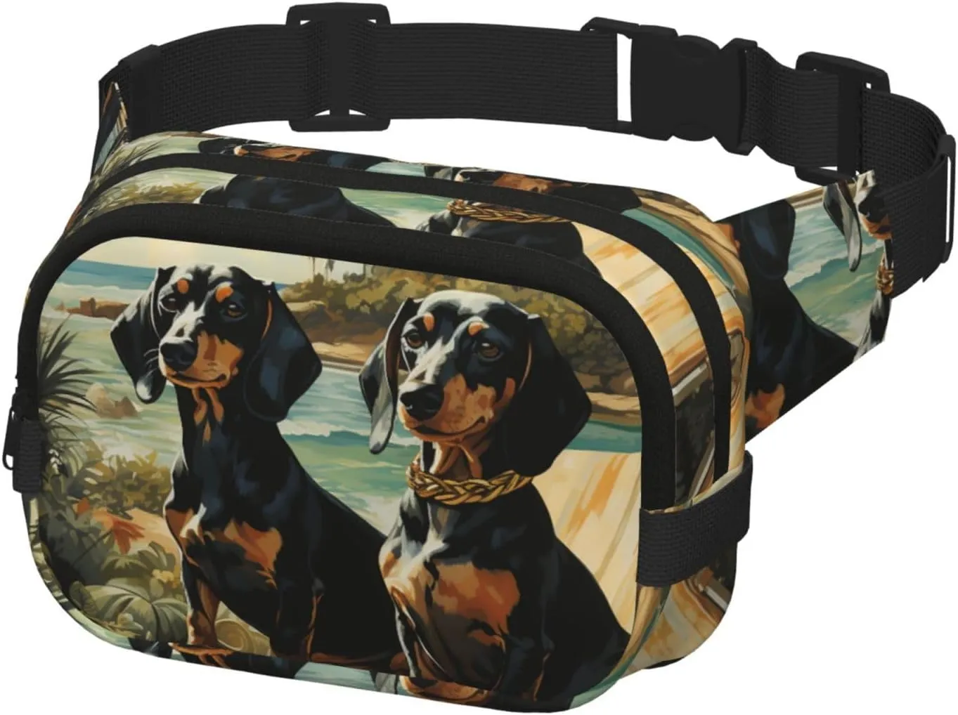 Fanny Pack for Men Women Crossbody Waist Bag Dachshund Dog Bento Belt Bag with Adjustable Strap Hip Bum Bag