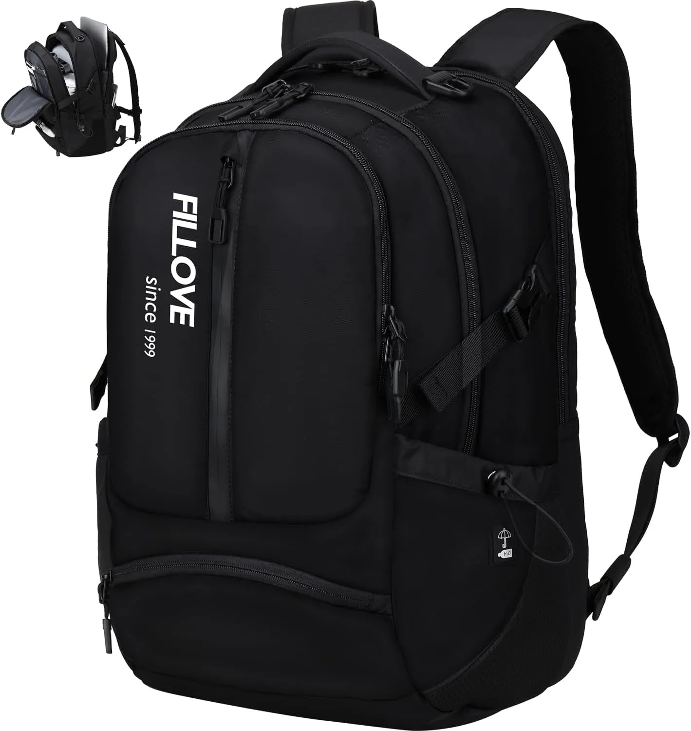 FILLOVE Extra Large Backpack, FriendlyDurable Travel Backpack with USBCharging Port/Headphones Hole forMlen& amp ; WomenAnti theft& amp Secure, Water-Resistant Big Business College