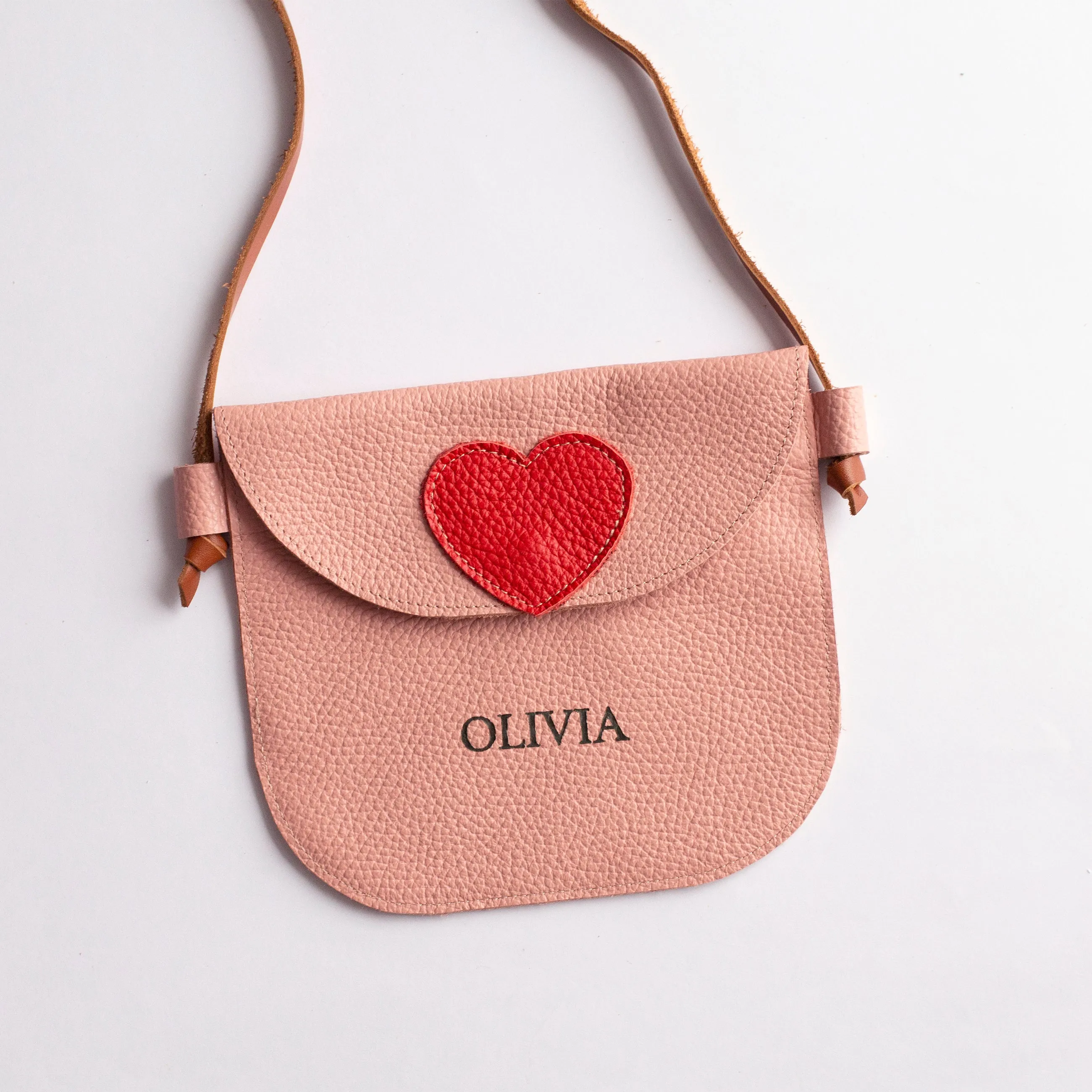 Heart Bag Personalized Leather Crossbody Purse