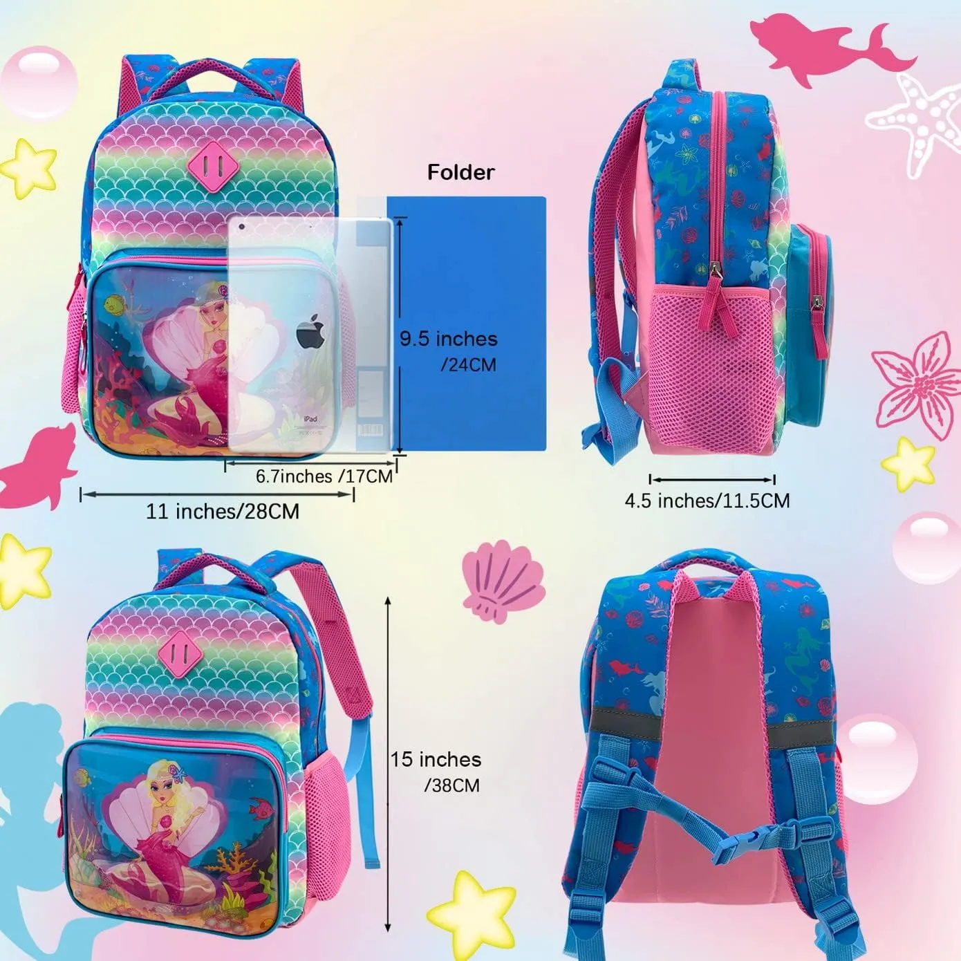 Kids Backpack, Picture Changing Lenticular School Backpack with Lunch Box