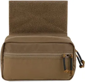 KRYDEX Tactical Drop Pouch Sub Abdominal Carrying Kit Bag Tactical Fanny Pack with Hook and Loop Panel for Tactical Vest Chest Rig (Coyote Brown)