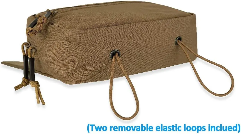 KRYDEX Tactical Drop Pouch Sub Abdominal Carrying Kit Bag Tactical Fanny Pack with Hook and Loop Panel for Tactical Vest Chest Rig (Coyote Brown)