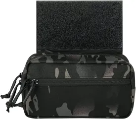 KRYDEX Tactical Drop Pouch Sub Abdominal Carrying Kit Bag Tactical Fanny Pack with Hook and Loop Panel for Tactical Vest Chest Rig (MCBK)