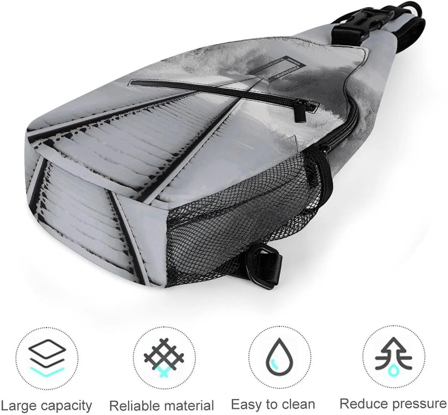 Lightweight Chest Bag Crossbody Bag Snowy Train Tracks Sling Backpack for Women Men Sports Travel