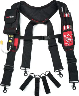 MELOTOUGH Magnetic Tool Belt Suspenders with Magnetic WristBand for Work Belt Padded Suspenders Constrcution