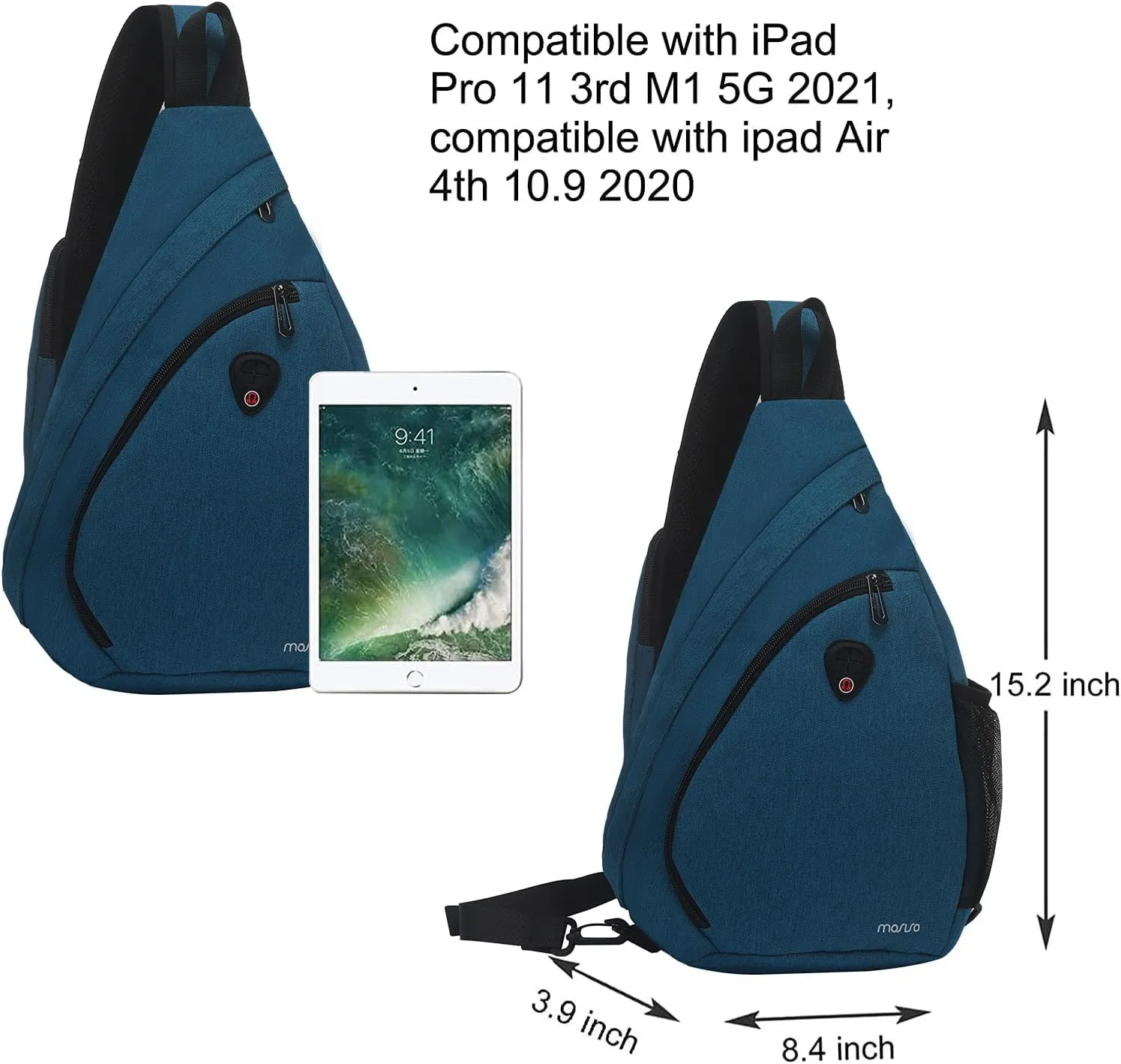 MOSISO Sling Hiking Backpack,Travel Daypack Fan-shaped Rope Crossbody Shoulder Bag