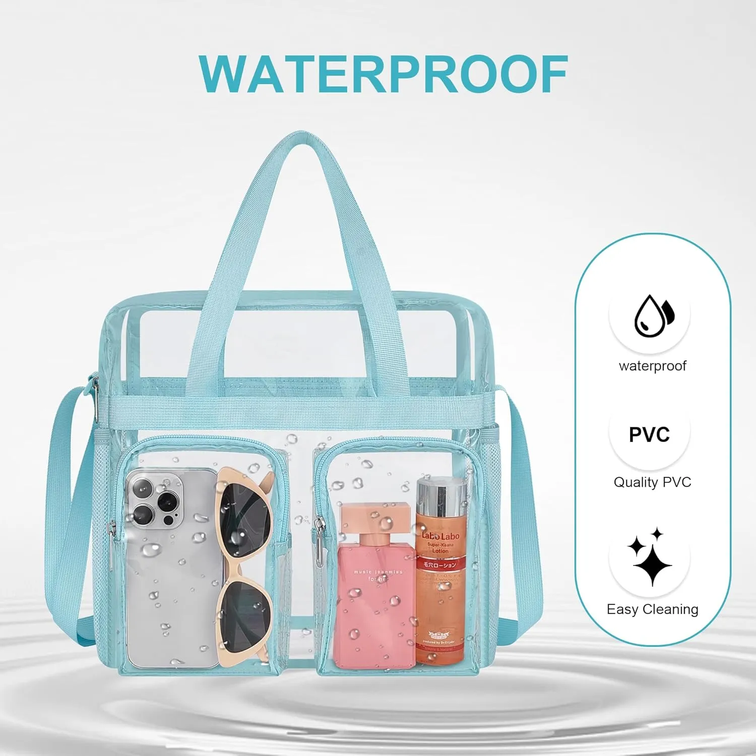 Oraben Clear Bag for Stadium Events 12x6x12 Clear Tote Bag for Women Transparent Lunch Bag for Work Sports Concert