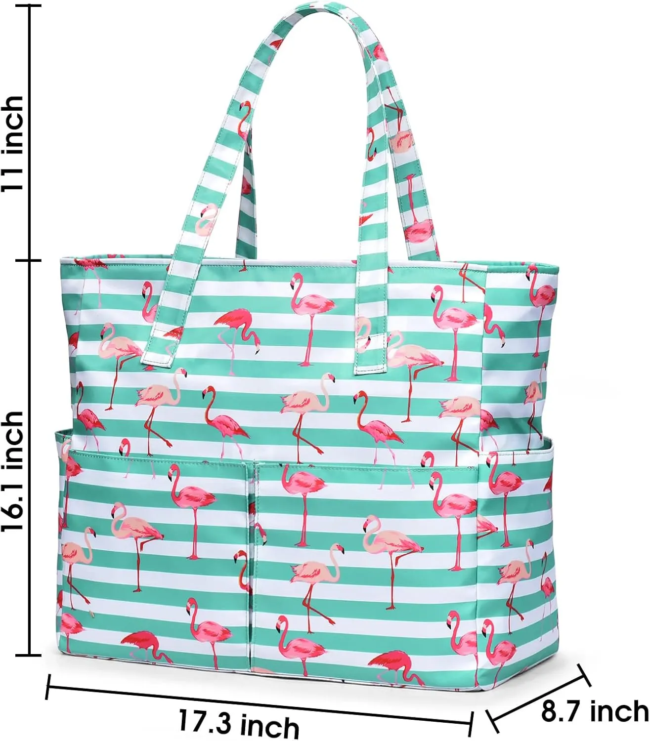 oscaurt Beach Bags for Women Large Waterproof Sandproof Beach Tote Swim Pool Bag with Zipper for Travel Vacation Essentials