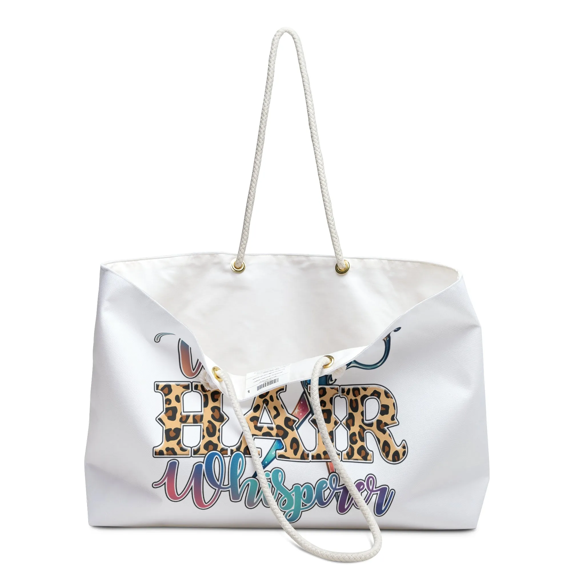 Personalised/Non-Personalised Weekender Bag, The Hair Whisperer, Large Weekender Bag, Beach Bag, Book Bag