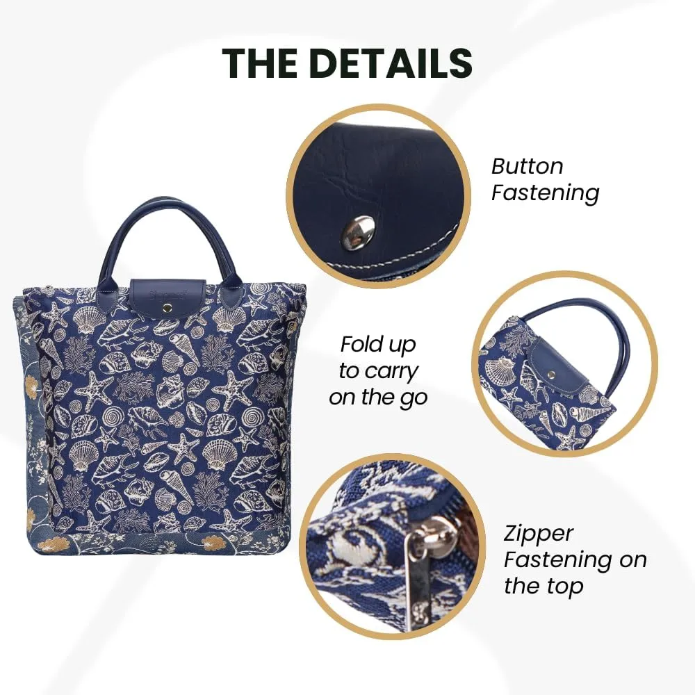 Signare Tapestry Foldable Tote Bag Reusable Shopping Bag Grocery Bag