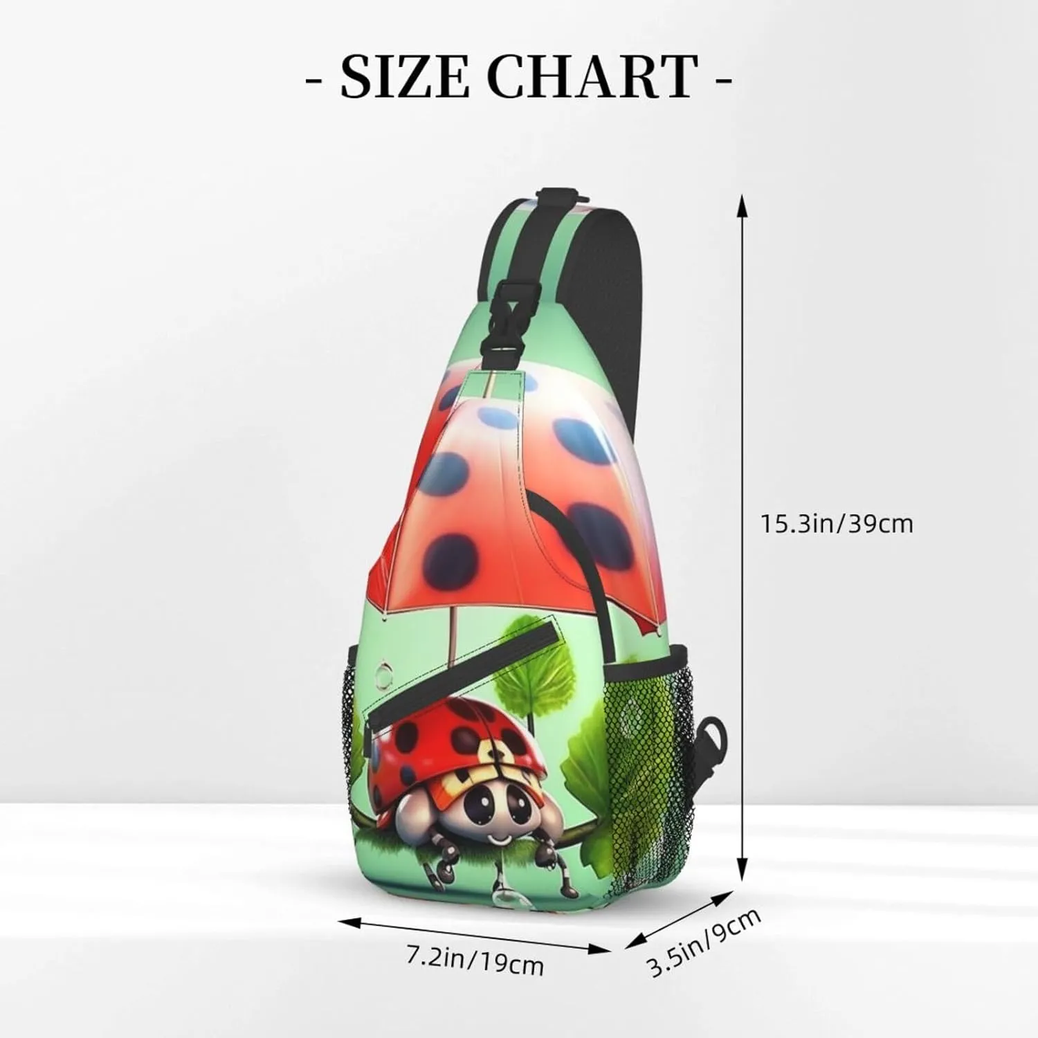 Sling Bag for Women Men Funny Ladybug Holding Umbrellas Cross Chest Bag Diagonally Casual Fashion Travel Hiking Daypack