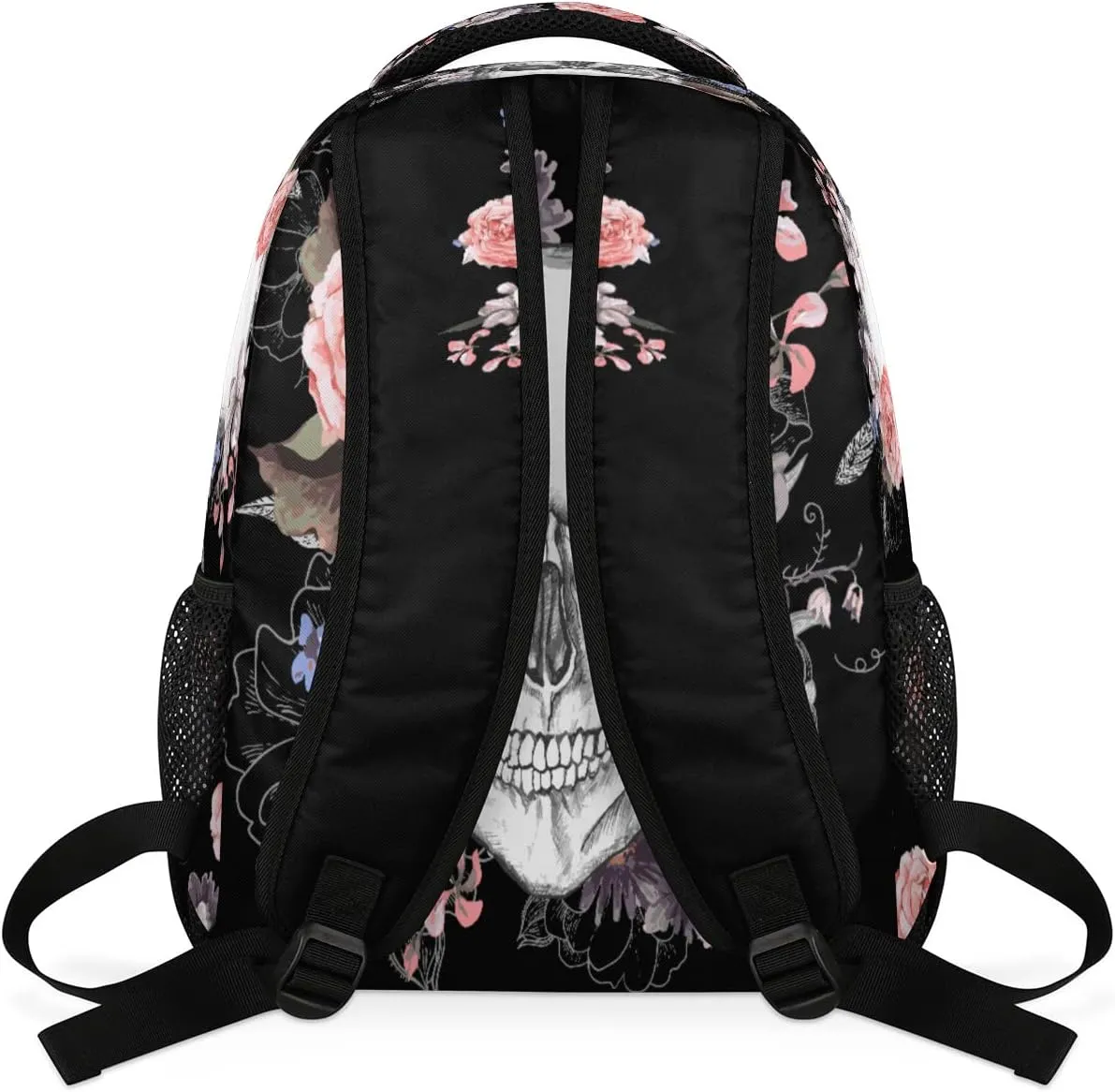 Sugar Skull Flower Laptop Backpack School Backpack with Multiple Pockets Hiking Shoulder Daypack Large College Backpack for Men Women Kids