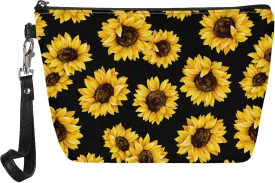 Sunflower Makeup Bag Small Cosmetic Bags Waterproof Travel Makeup Pouch with Zipper Great Gifts for Women