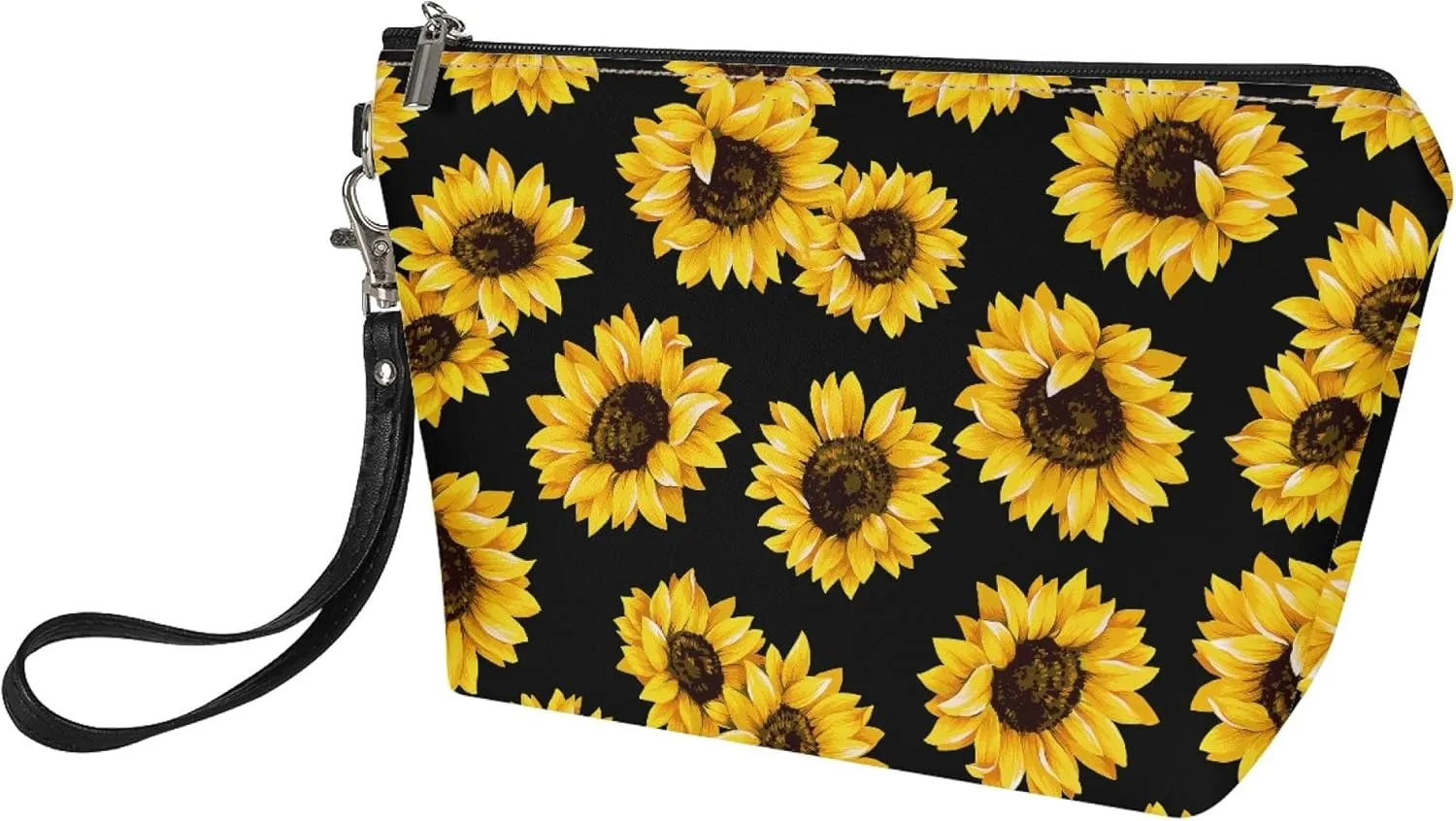 Sunflower Makeup Bag Small Cosmetic Bags Waterproof Travel Makeup Pouch with Zipper Great Gifts for Women