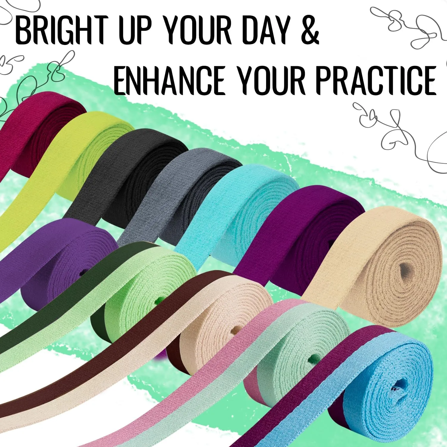 TECEUM Yoga Mat Strap  Black & 30  Colors  Adjustable Mat Holder Sling Carrier for All Mats [Mat Not Included]