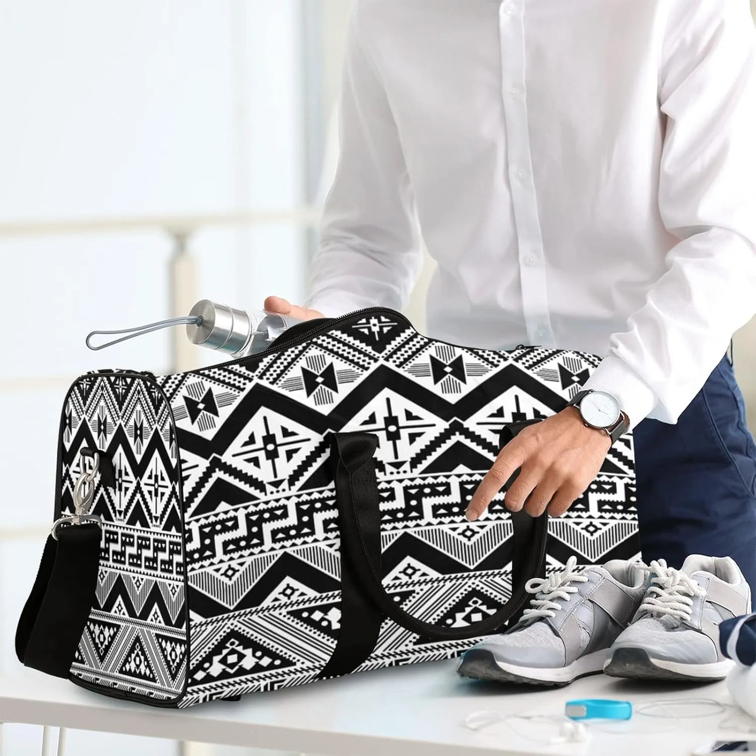 Travel Duffel Bag, Ocean Boho Turtle Sports Tote Gym Foldable Weekender Bags Workout Carry-on Luggage With Handle, Overnight Shoulder Bag for Women Men