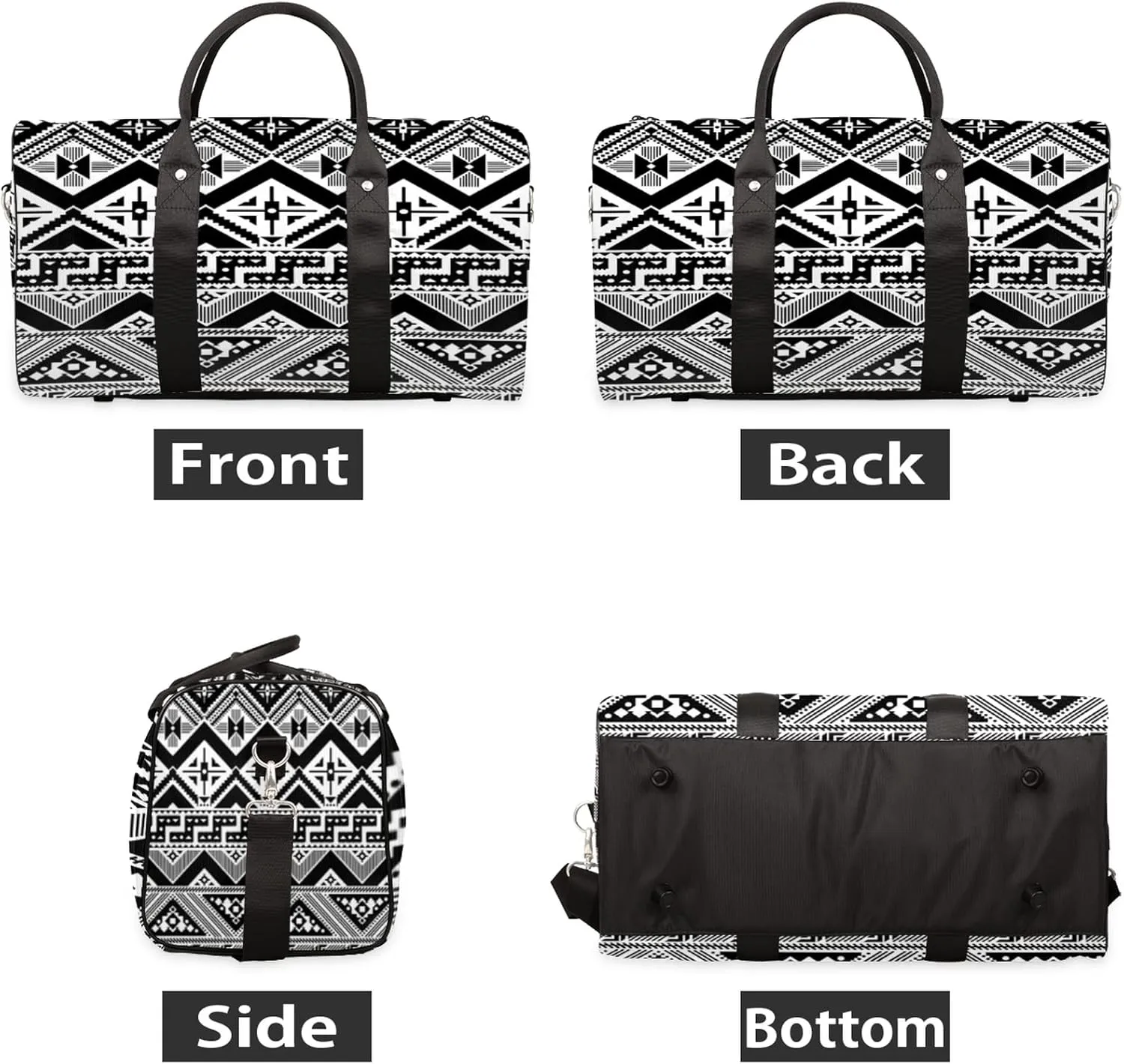Travel Duffel Bag, Ocean Boho Turtle Sports Tote Gym Foldable Weekender Bags Workout Carry-on Luggage With Handle, Overnight Shoulder Bag for Women Men