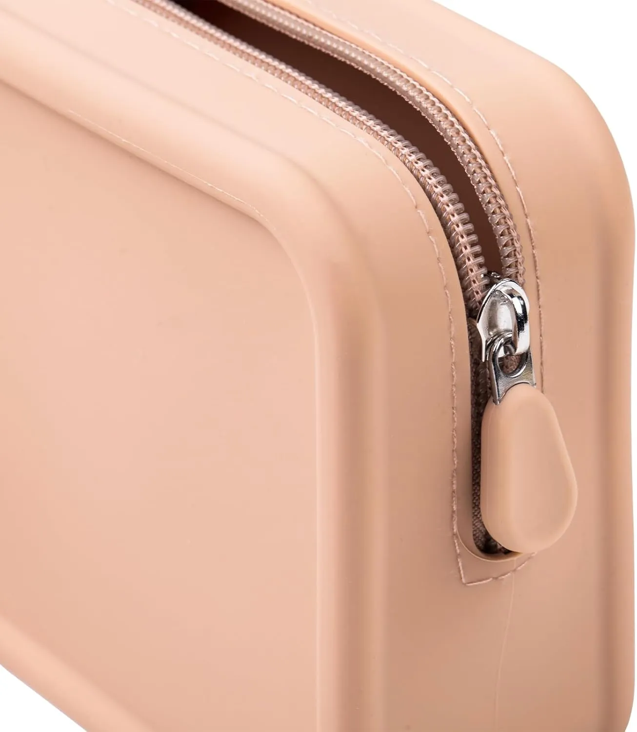 Travel Makeup Bag, Silicone Cosmetic Bags for Women, Cosmetic Organizer Case with Zipper, Waterproof Travel Toiletry Bag Skincare Pouch with Handle