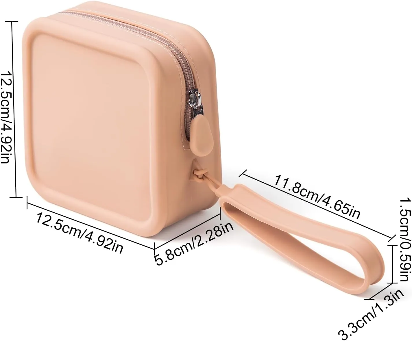 Travel Makeup Bag, Silicone Cosmetic Bags for Women, Cosmetic Organizer Case with Zipper, Waterproof Travel Toiletry Bag Skincare Pouch with Handle