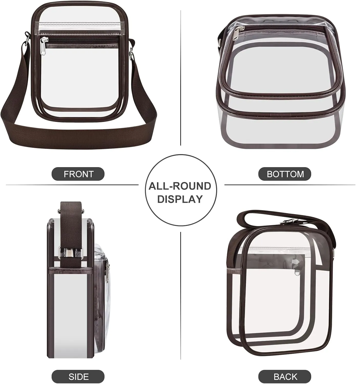 USPECLARE Clear Purse Bag for Stadium Events Clear Messenger Bag for Men and Women
