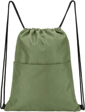 Vorspack Drawstring Backpack Water Resistant String Bag Sports Sackpack Gym Sack with Side Pocket for Men Women