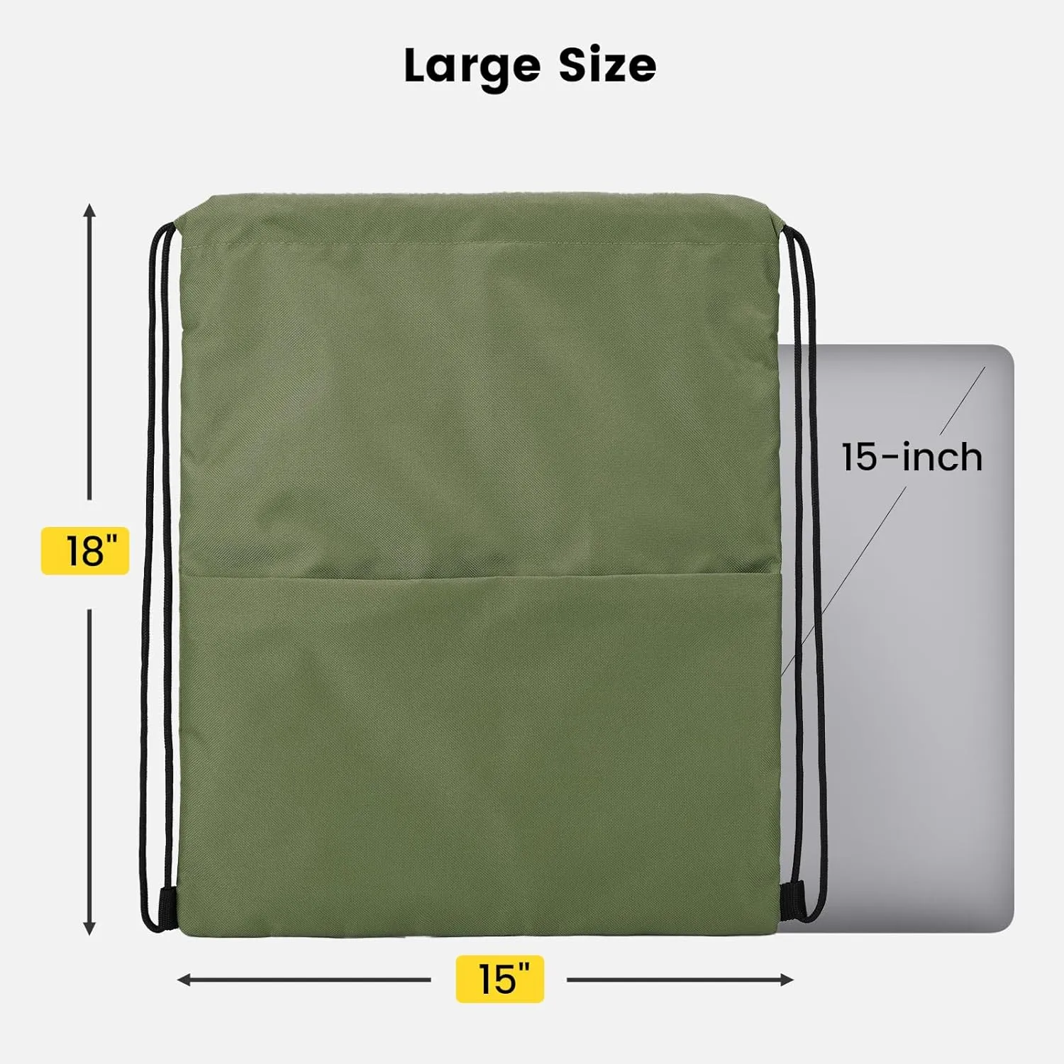 Vorspack Drawstring Backpack Water Resistant String Bag Sports Sackpack Gym Sack with Side Pocket for Men Women