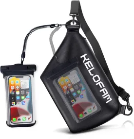 Waterproof Bag for Swimming, IPX8 Cell Phone Dry Bags waterproof with Waist Strap, Keep Your Valuables Dry, Perfect for Swimming Snorkeling Boating Kayaking Beach Pool Water Park (Large)