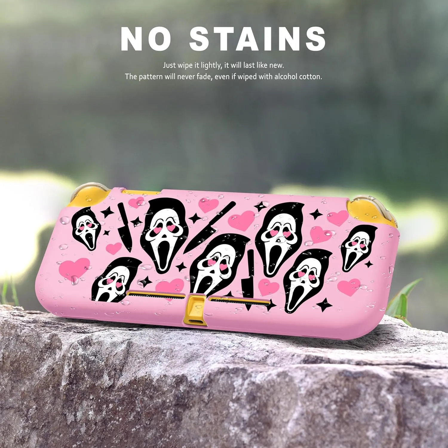 Xcitifun Protective Case Designed for Nintendo Switch Lite Soft TPU Cases for Girls Boys Kids Cute Kawaii Character Cartoon Protect Shell Compatible with Nintendo Switch Lite Cover - Pink Skeleton