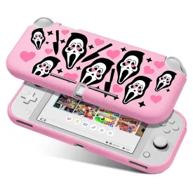 Xcitifun Protective Case Designed for Nintendo Switch Lite Soft TPU Cases for Girls Boys Kids Cute Kawaii Character Cartoon Protect Shell Compatible with Nintendo Switch Lite Cover - Pink Skeleton