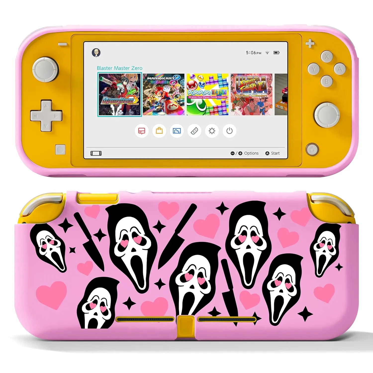 Xcitifun Protective Case Designed for Nintendo Switch Lite Soft TPU Cases for Girls Boys Kids Cute Kawaii Character Cartoon Protect Shell Compatible with Nintendo Switch Lite Cover - Pink Skeleton