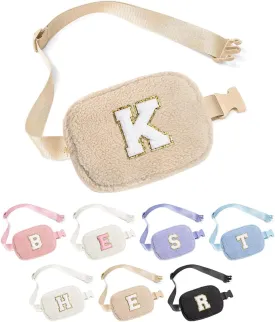YOOLIFE Initial Crossbody Bag Belt Bag Fanny Pack for Girls - Monogrammed Fanny Pack Belt Bag Purse for Teen Girls Kids, Gifts for Girls Teen Daughter Sister, Khaki K